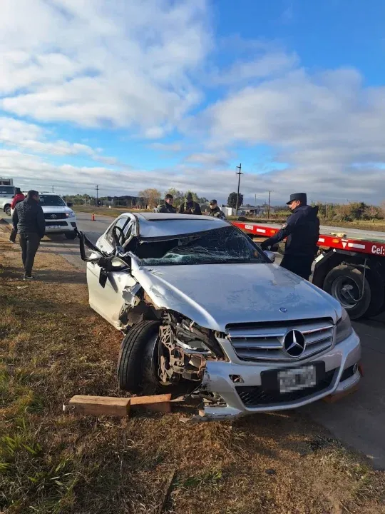 Triple choque en la Autovía 14: un conductor fue hospitalizado tras el fuerte impacto